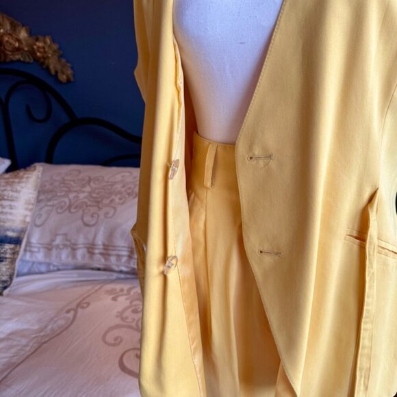 Vintage 80s Yellow Vest and Pants Set - Picture 6 of 14